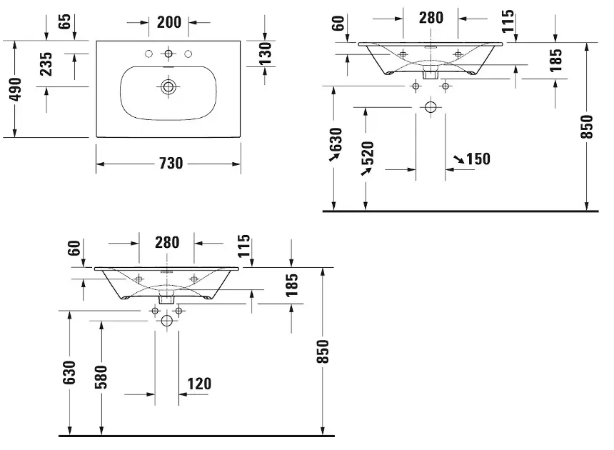 Duravit - Viu - Mosdó - 2344730000 – 2. kép