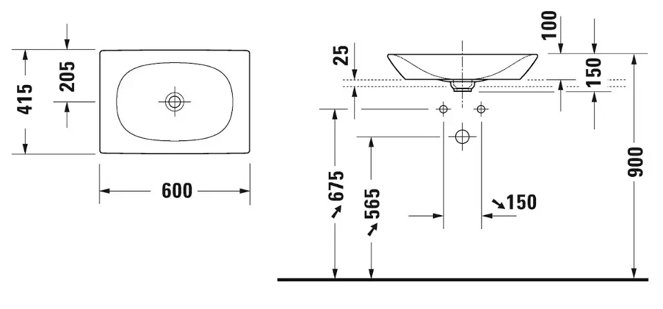Duravit - Viu - Mosdó - 23586000001 – 2. kép