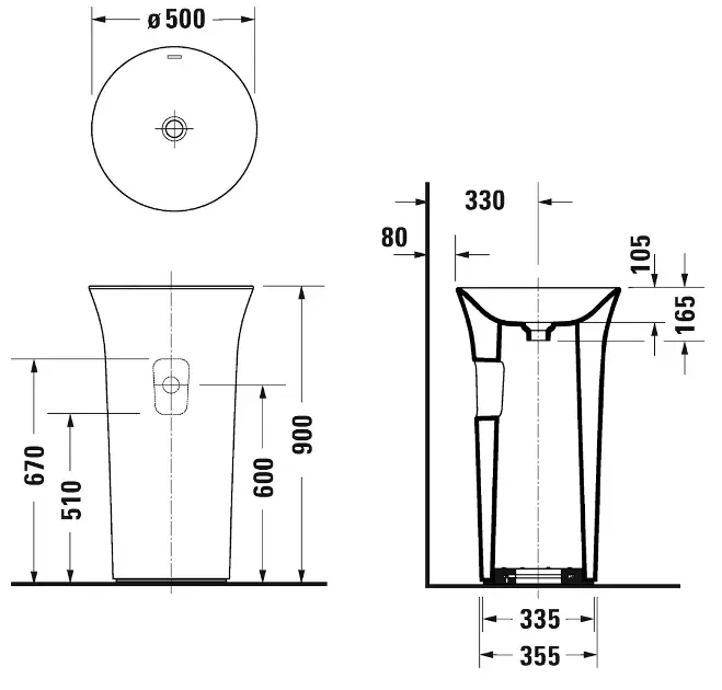 Duravit - White Tulip - Mosdó - 27025000701 – 2. kép