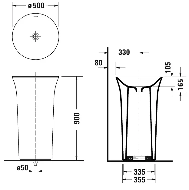 Duravit - White Tulip - Mosdó - 2703500070 – 2. kép