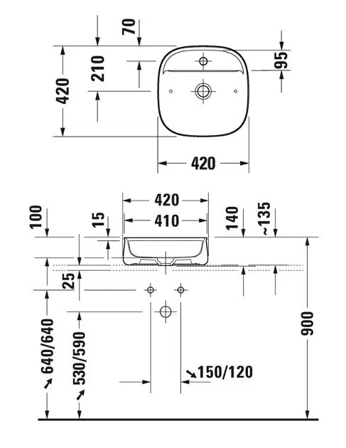 Duravit - Zencha - Mosdó - 23744213711 – 2. kép