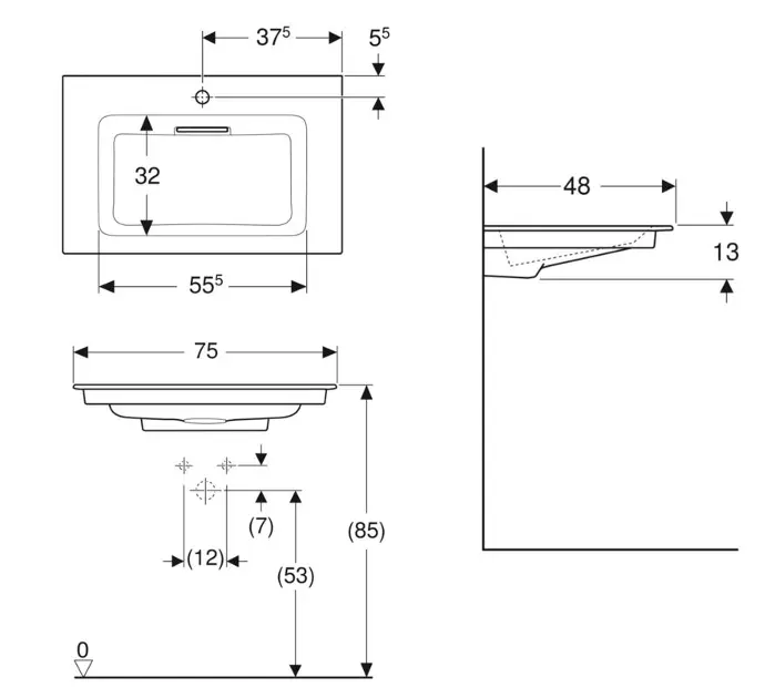 Geberit - ONE - Mosdó - 505.004.00.1 – 2. kép
