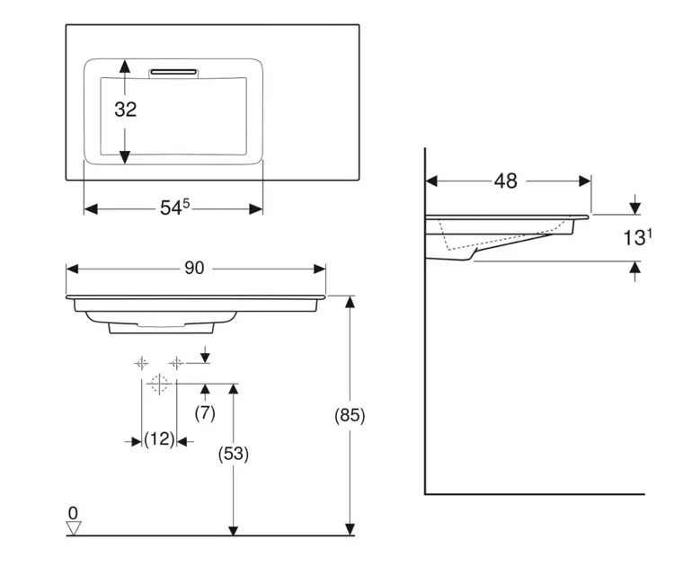 Geberit - ONE - Mosdó - 505.008.00.1 – 2. kép