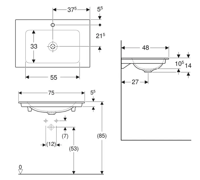 Geberit - ONE - Mosdó - 505.010.01.2 – 2. kép