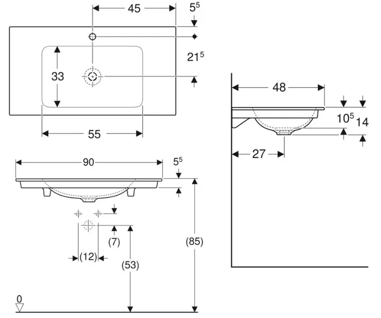 Geberit - ONE - Mosdó - 505.010.01.3 – 2. kép