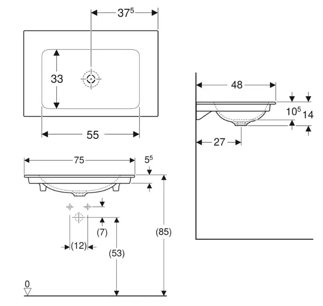 Geberit - ONE - Mosdó - 505.011.01.2 – 2. kép