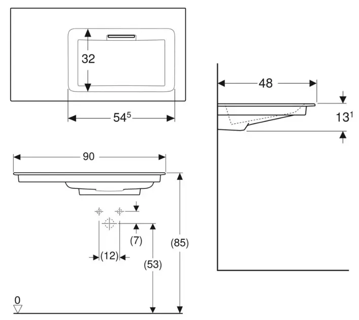 Geberit - ONE - Mosdó - 505.013.00.1 – 2. kép