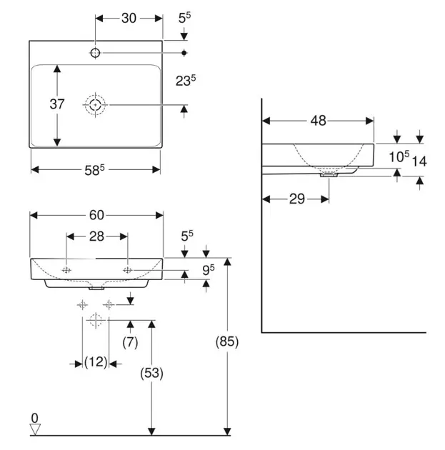 Geberit - ONE - Mosdó - 505.020.01.1 – 2. kép