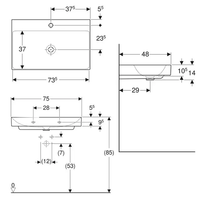 Geberit - ONE - Mosdó - 505.020.01.2 – 2. kép
