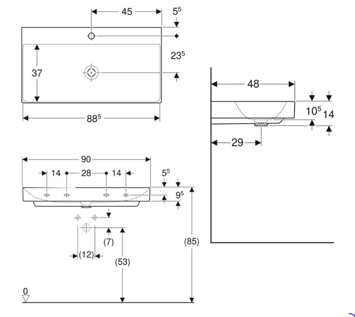 Geberit - ONE - Mosdó - 505.020.01.3 – 2. kép