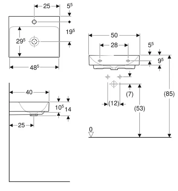 Geberit - ONE - Mosdó - 505.020.01.6 – 2. kép