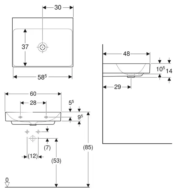 Geberit - ONE - Mosdó - 505.021.01.1 – 2. kép