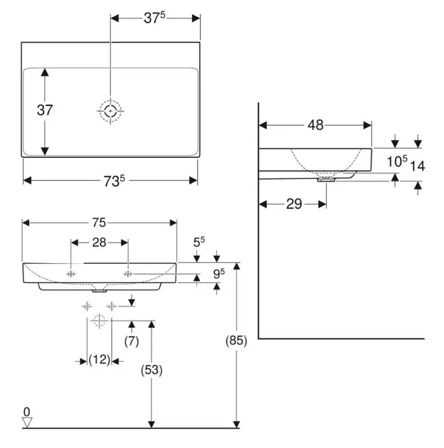 Geberit - ONE - Mosdó - 505.021.01.2 – 2. kép