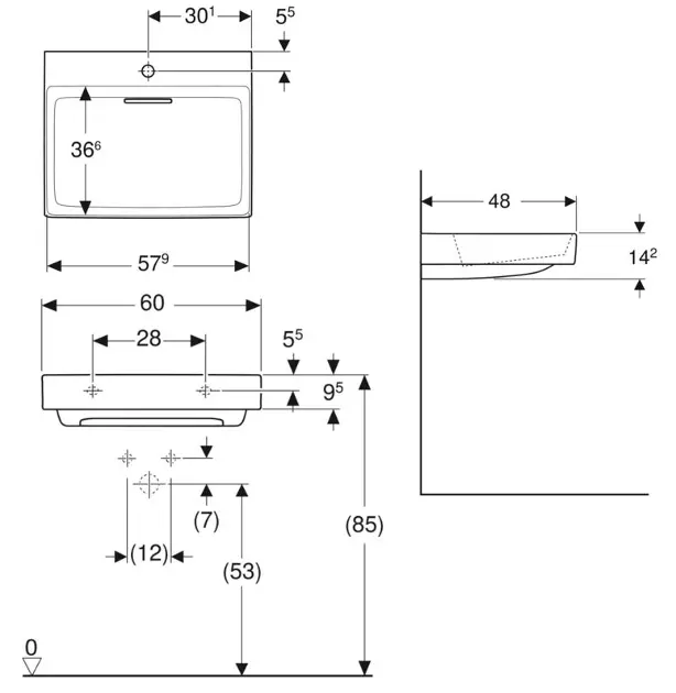 Geberit - ONE - Mosdó - 505.034.00.1 – 2. kép