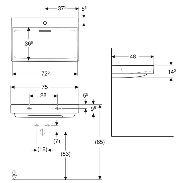 Geberit - ONE - Mosdó - 505.036.00.1 – 2. kép