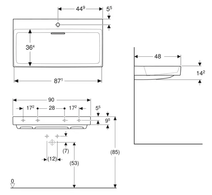 Geberit - ONE - Mosdó - 505.038.00.1 – 2. kép