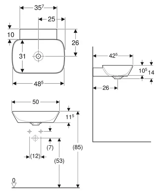 Geberit - ONE - Mosdó - 505.040.01.6 – 2. kép