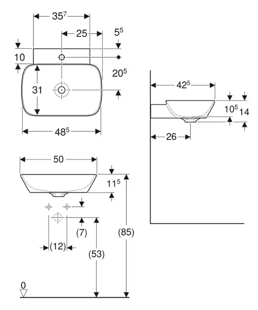 Geberit - ONE - Mosdó - 505.041.01.6 – 2. kép