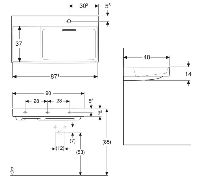Geberit - ONE - Mosdó - 505.043.00.1 – 2. kép