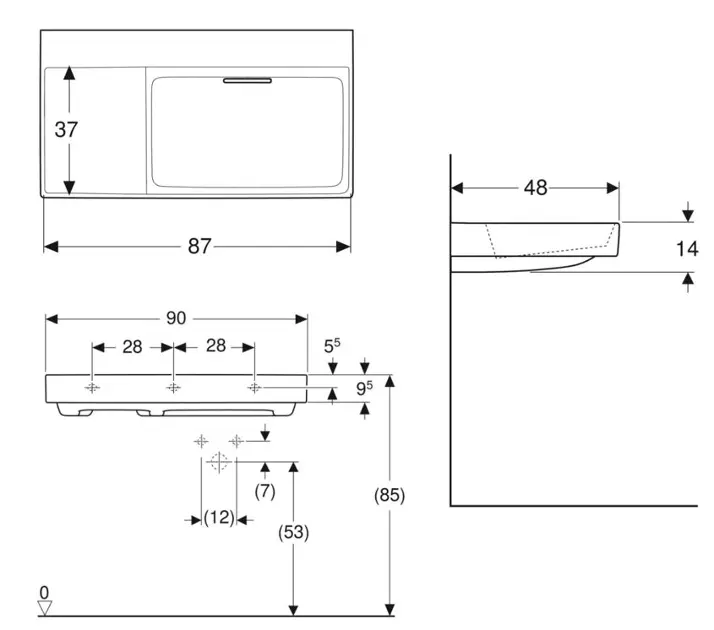 Geberit - ONE - Mosdó - 505.044.00.1 – 2. kép