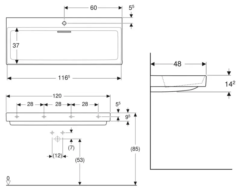 Geberit - ONE - Mosdó - 505.048.00.1 – 2. kép