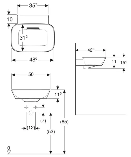 Geberit - ONE - Mosdó - 505.050.00.1 – 2. kép