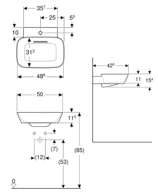 Geberit - ONE - Mosdó - 505.051.00.1 – 2. kép