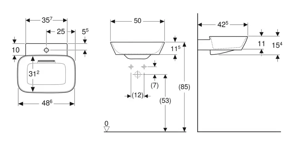 Geberit - ONE - Mosdó - 505.053.00.1 – 2. kép
