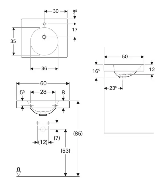 Geberit - Preciosa II - Mosdó - 123262000 – 2. kép
