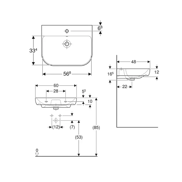 Geberit - Smyle - Mosdó - 500.228.01.1 – 2. kép