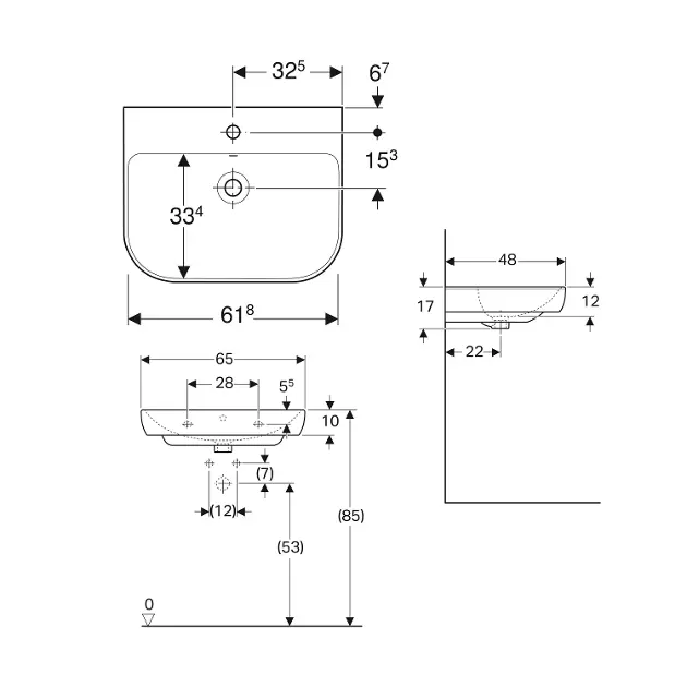 Geberit - Smyle - Mosdó - 500.230.01.1 – 2. kép