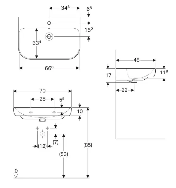Geberit - Smyle - Mosdó - 500.248.01.1 – 2. kép