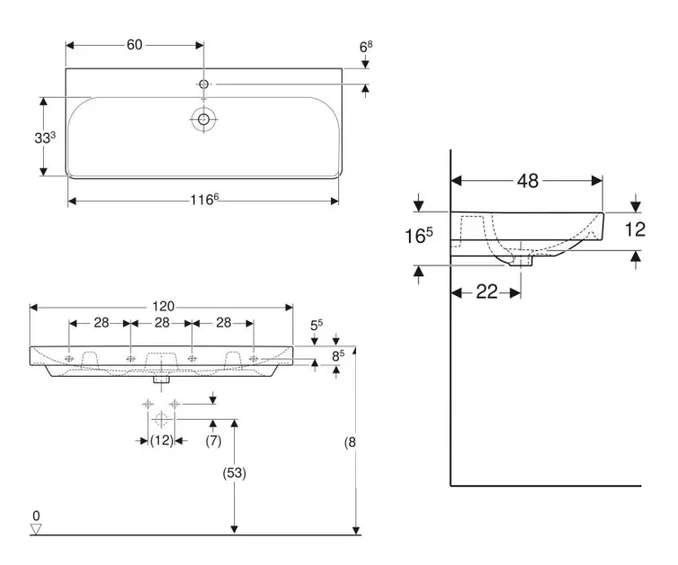 Geberit - Smyle Square - Mosdó - 500.226.01.1 – 2. kép