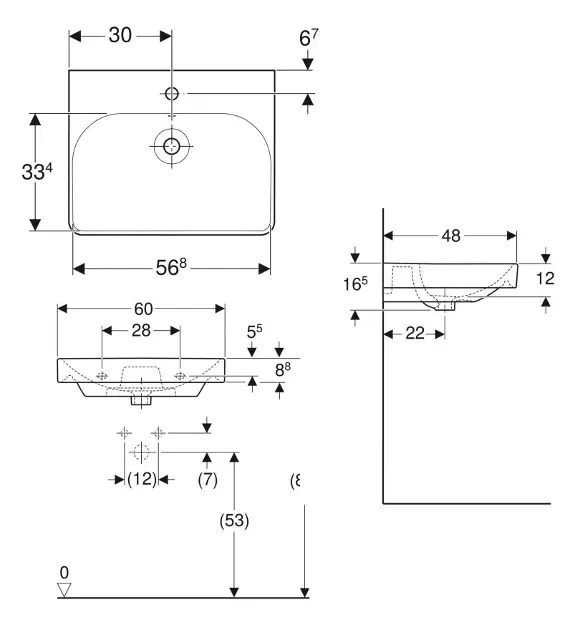Geberit - Smyle Square - Mosdó - 500.229.01.1 – 2. kép