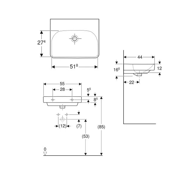Geberit - Smyle Square - Mosdó - 501.574.00.1 – 2. kép
