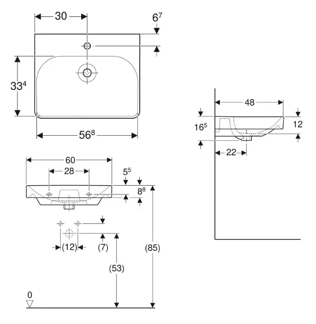 Geberit - Smyle Square - Mosdó - 501.732.00.1 – 2. kép