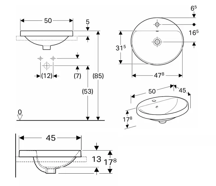 Geberit - VariForm - Mosdó - 500.712.01.2 – 2. kép