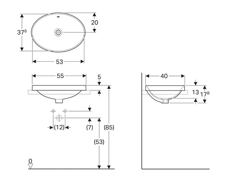 Geberit - VariForm - Mosdó - 500.716.01.2 – 2. kép