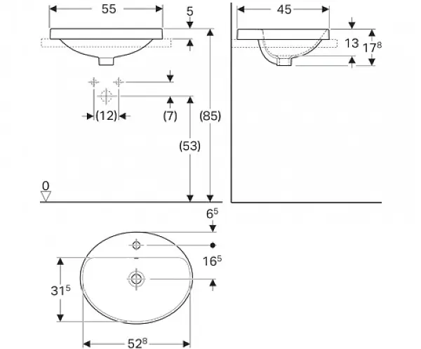 Geberit - VariForm - Mosdó - 500.720.01.2 – 2. kép