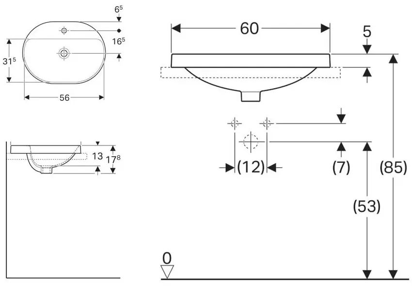 Geberit - VariForm - Mosdó - 500.732.01.2 – 2. kép