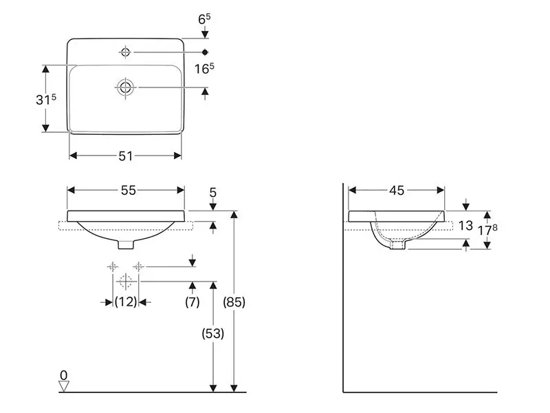 Geberit - VariForm - Mosdó - 500.740.01.2 – 2. kép
