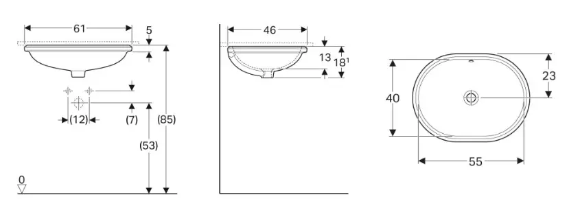 Geberit - VariForm - Mosdó - 500.756.01.2 – 2. kép