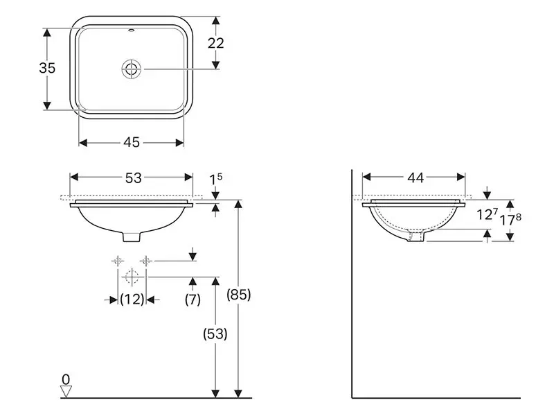 Geberit - VariForm - Mosdó - 500.760.01.2 – 2. kép