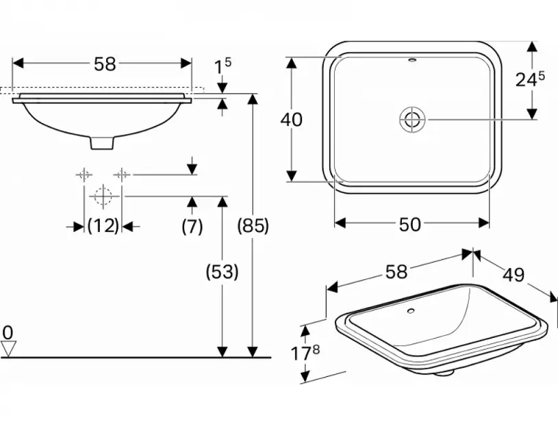 Geberit - VariForm - Mosdó - 500.764.01.2 – 2. kép