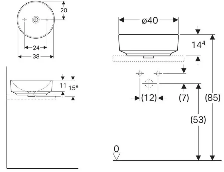 Geberit - VariForm - Mosdó - 500.768.01.2 – 2. kép