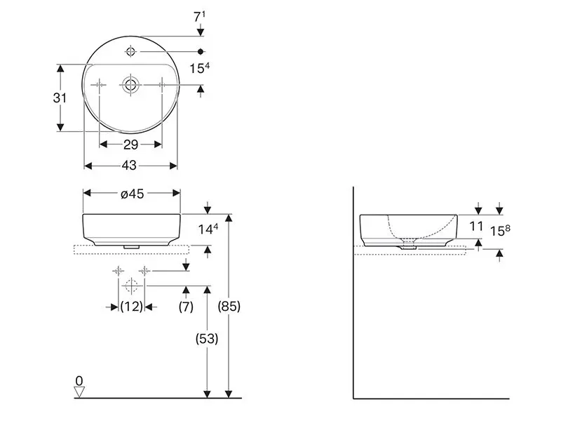 Geberit - VariForm - Mosdó - 500.769.01.2 – 2. kép
