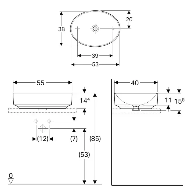 Geberit - VariForm - Mosdó - 500.771.01.2 – 2. kép