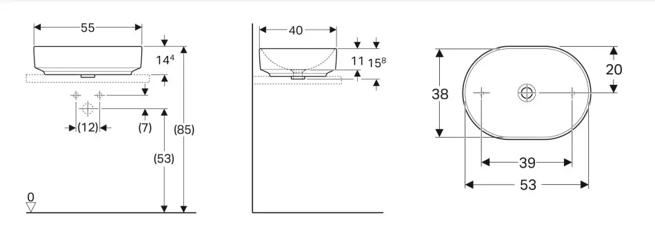 Geberit - VariForm - Mosdó - 500.774.01.2 – 2. kép