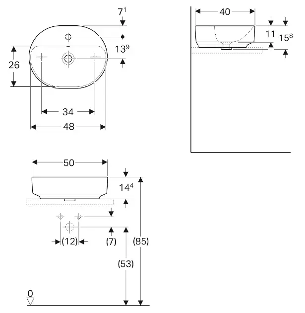 Geberit - VariForm - Mosdó - 500.775.01.2 – 2. kép