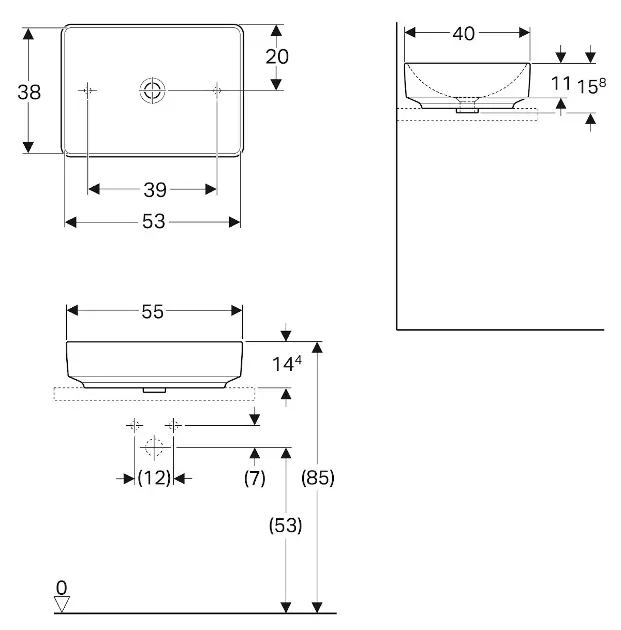 Geberit - VariForm - Mosdó - 500.779.01.2 – 2. kép